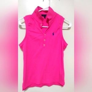 Bright pink Ralph Lauren sleeveless polo